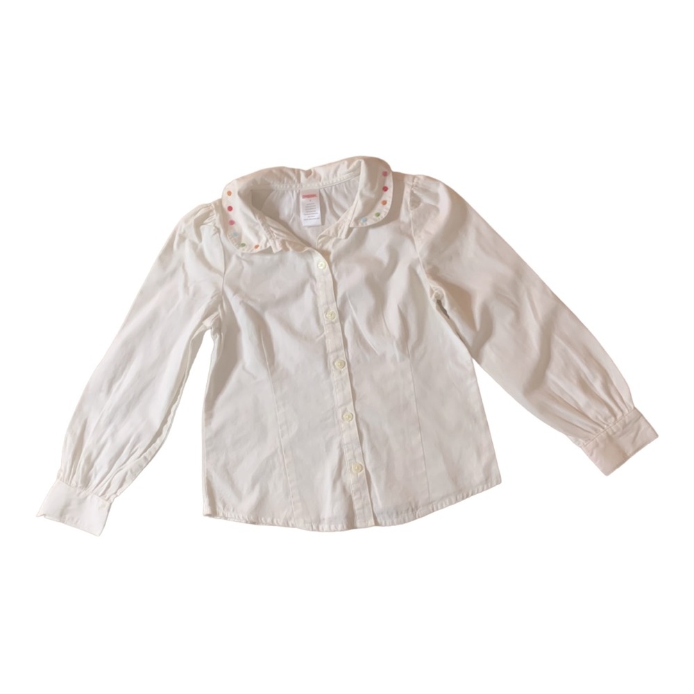 GYMBOREE 2007 LOTS Of DOTS Vintage Ivory Blouse - Size 7